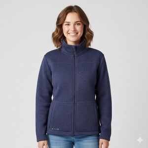 Women's Navy McKinley Warm Fleece Blue Full-Zip Sweatshirt/ Jacket